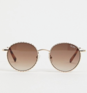 Quay Australia – I See You – Lunettes de soleil rondes – Doré décoloré