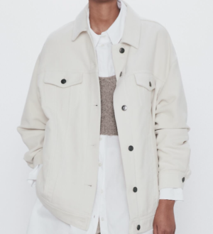 SURCHEMISE EN VELOURS blanche zara