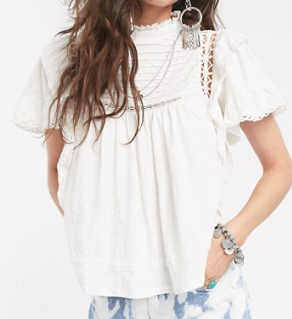 Free People – Le femme – Blouse à col montant
