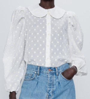 BLOUSE À POIS BRODÉE ZARA