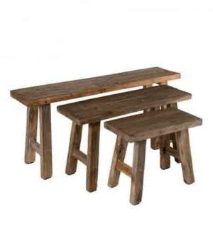 Banc gigogne bois d’acajou (lot de 3) JODHPUR PIER IMPORT