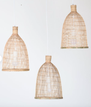 Handmade Bamboo Pendant Lamp / Hanging Repurposed Fishing Trap Basket Wedding Restaurant Wooden Woven Boho Rustic Light Natural Design Asian ETSY LANNAPASSA