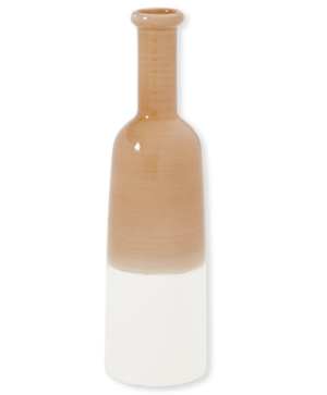 Vase bouteille orange en céramique Ht.35cm BRUNO EVRARD