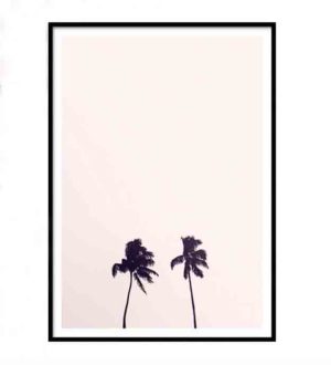 PINK SKY PALM TREES AFFICHE DESENIO