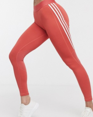 adidas Training – Alphaskin – Leggings à 3 bandes – Rouge