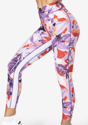 White Stripe Tights Tropical Wmn I CAN I WILL