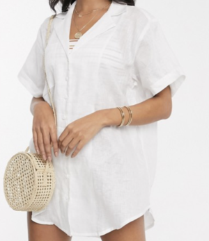 Zulu & Zephyr – Chemise de plage oversize en lin – Blanc