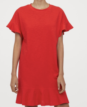 Robe T-shirt en jersey flammé H&M