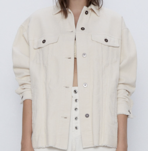 SURCHEMISE OVERSIZE EN VELOURS CÔTELÉ À POCHES ZARA