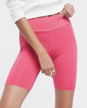 New Look – Short legging brillant – Rose vif