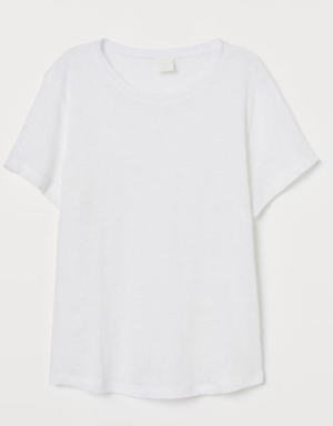 T SHIRT BLANC EN LIN H&M