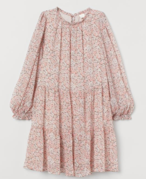 robe ample fleurie rose h&m