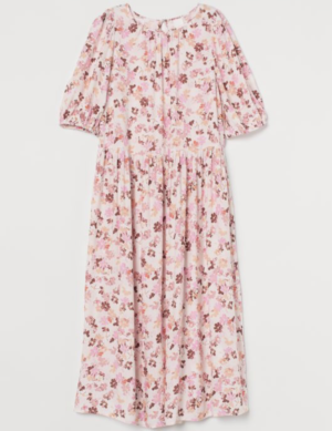 robe ample fleurie mi longue H&M