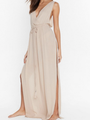 Robe de plage fendue effet froissé Cocktail à la plage NASTY GAL