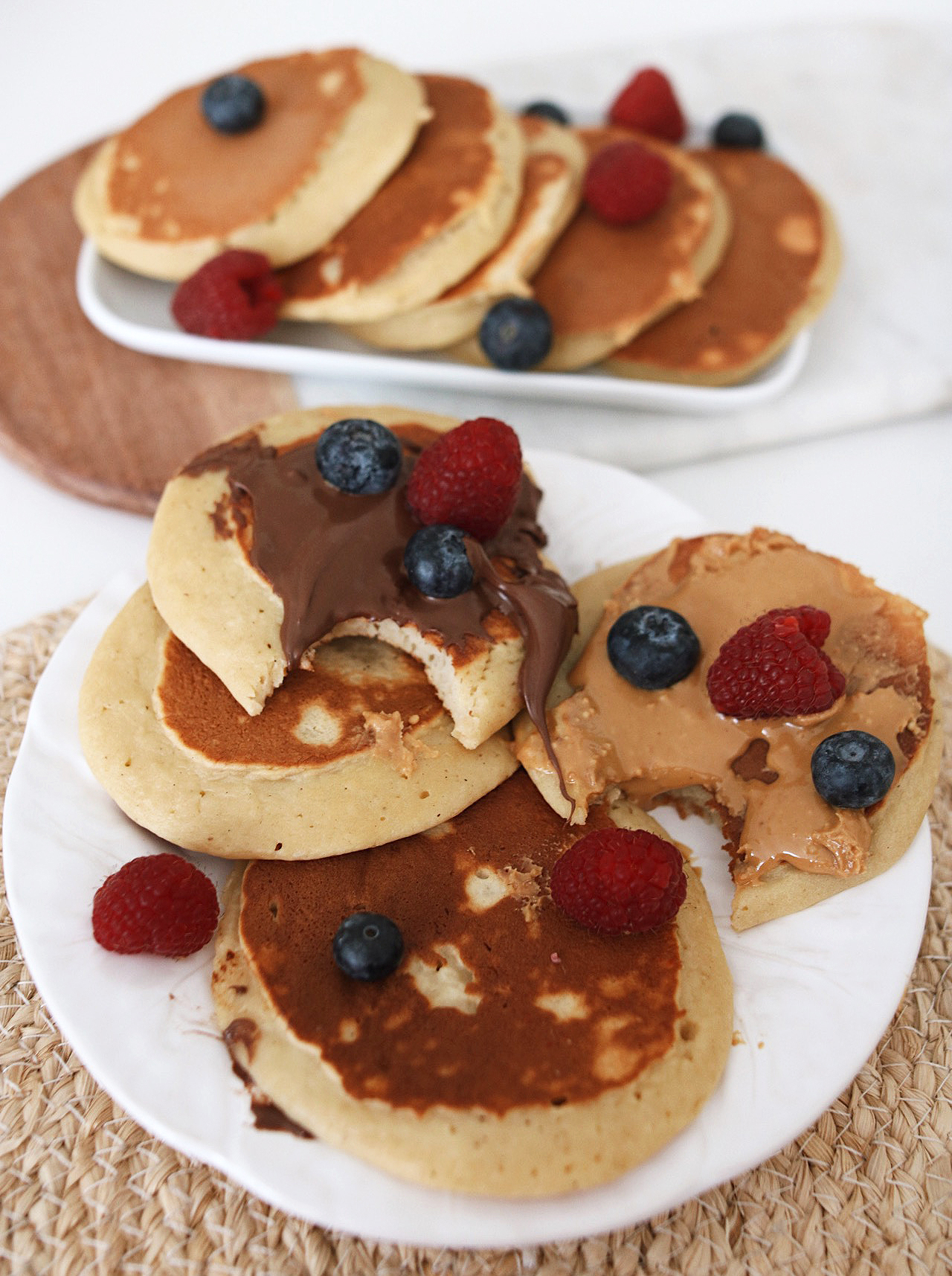 panaches healthy, pancakes légers, pancake compote, recette pancake