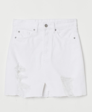 JUPE EN DENIM BLANC H&M