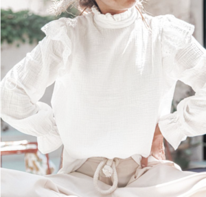 Claire Blanche – Blouse En Gaze De Coton PRETTY WIRE
