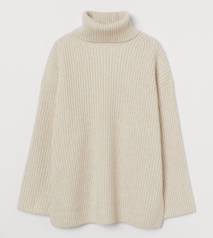 Pull côtelé à col roulé H&M