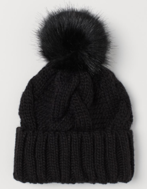 BONNET POMPON NOIR H&M