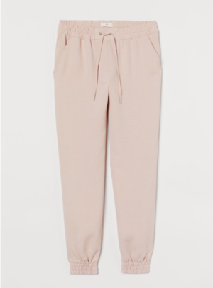 Pantalon à taille élastique rose poudré H&M