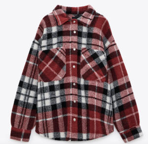 surremise à carreaux rouge ZARA