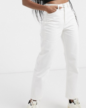 & Other Stories – Favourite – Jean droit et court en coton biologique à taille mi-haute – Blanc