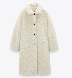 MANTEAU EFFET FOURRURE blanc zara