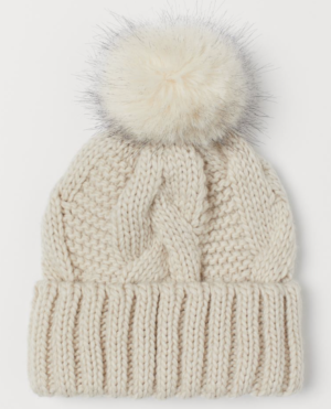 Bonnet en maille blanc H&M