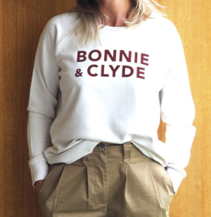 SWEAT LOOSE BONNIE & CLYDE CRÈME / VELOURS MARRON GLACÉ Raoul & Marcelle