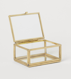 Petite boîte en verre dorée H&M