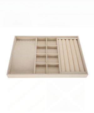 Plateau à Bijoux, 2 Couleurs Boîte de Rangement de Bijoux(Beige)