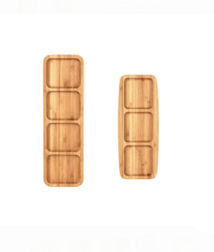 Lot de 2 assiettes en bambou écologique – Idéals comme cadeau