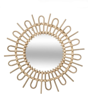 Atmosphera – Miroir en rotin Soleil diamètre 50 cm