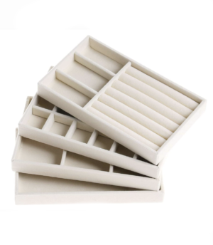 Kitchenmore Lot de 4 Plateau Bijoux Velours