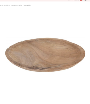 WADIGA Centre de Table / Coupelle décorative en Bois Teck Nature – diam. 38cm