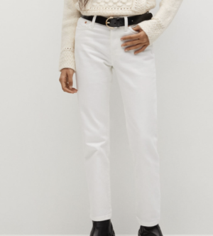 Jean droit coton blanc mango