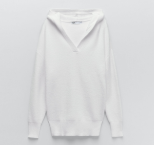 SWEAT EN MAILLE AU TOUCHER DOUX BLANC ZARA