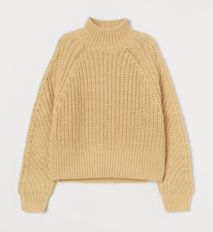 pull maille jaune H&M