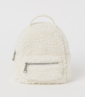 MINI SAC A DOS EN FOURRURE BLANC H&M