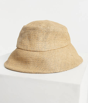 ASOS DESIGN – Bob en paille structuré à taille réglable – Camel