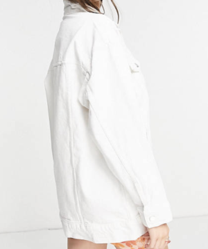 Monki – Katrina – Veste en jean oversize en coton biologique – Blanc