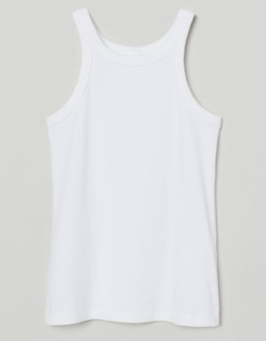 Débardeur côtelé blanc H&M