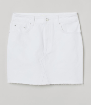 Jupe en jean BLANC H&M