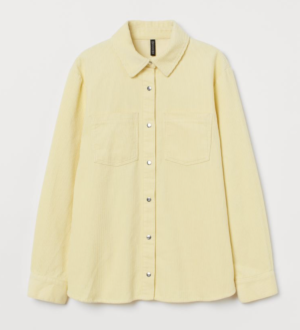 Chemise en velours côtelé jaune H&M