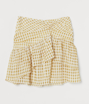 Jupe à volants drapée carreaux H&M