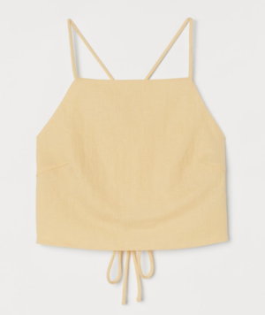 Crop top dos nu jaune H&M