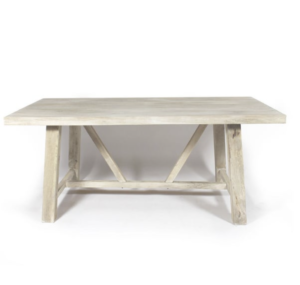 Table à manger en manguier piétement tréteaux, 2 allonges La Redoute Interieurs