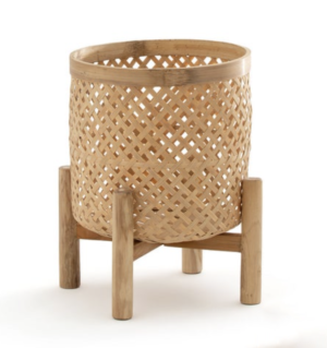 LA REDOUTE INTERIEURS Cache-pot sur pied en bambou H35 cm Bambu