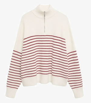 Mango Pullover marinière rouge