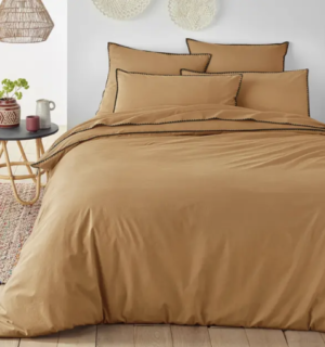 LA REDOUTE INTERIEURS Housse de couette en coton lavé, brodée, Merida